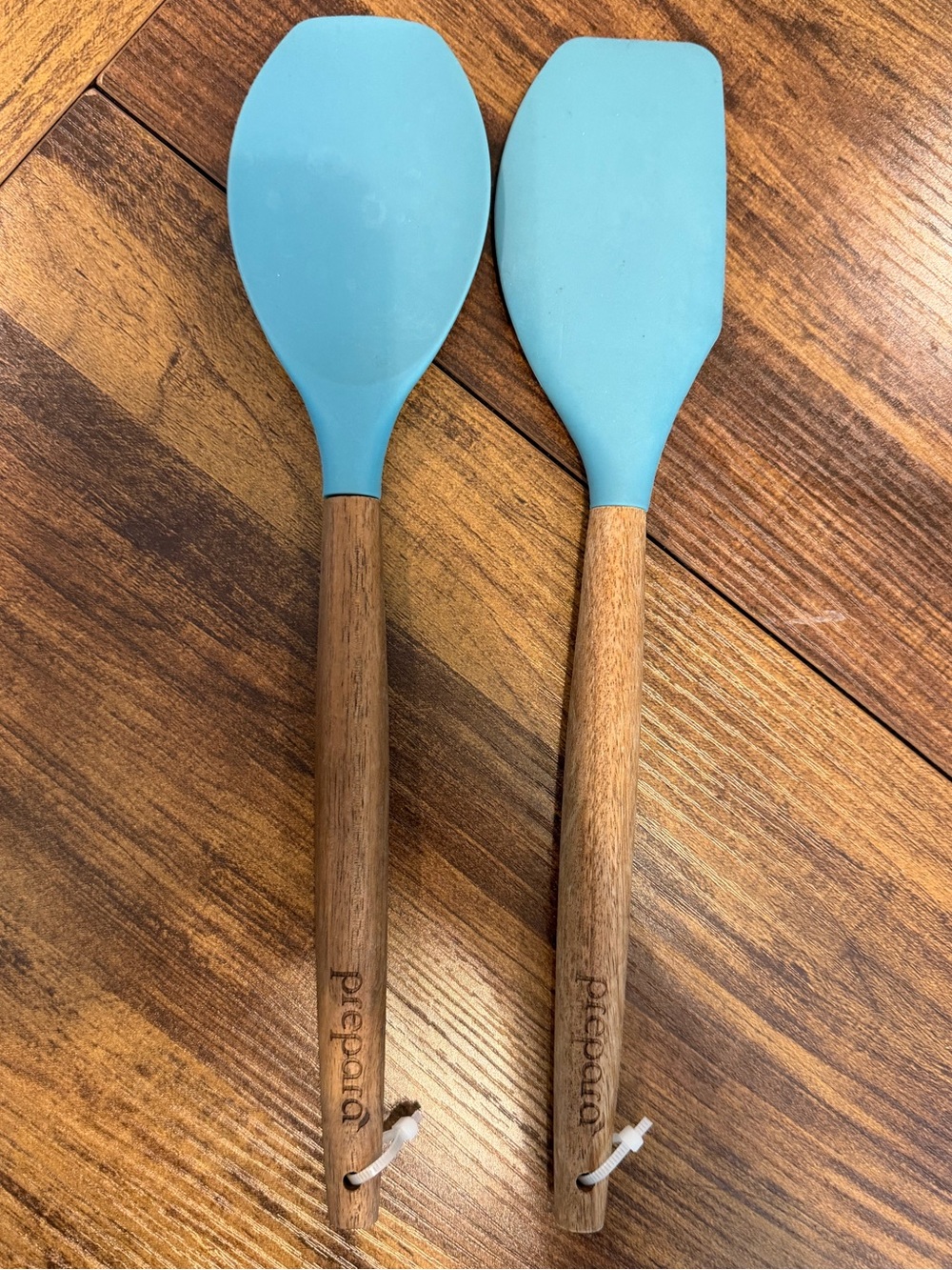 Prepworks Teal Silicone & Wood Spatula Set
